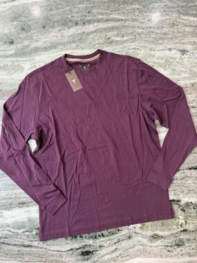 NWT Left Coast Tee Men's Long-Sleeve Crewneck Tee - Plum